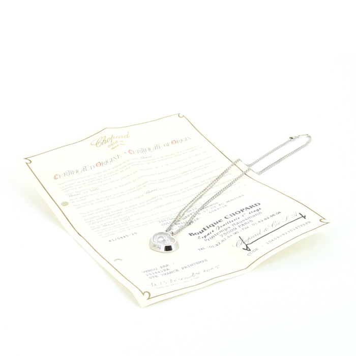 Collier Chopard Happy Spirit en or blanc et diamants - Detail D2