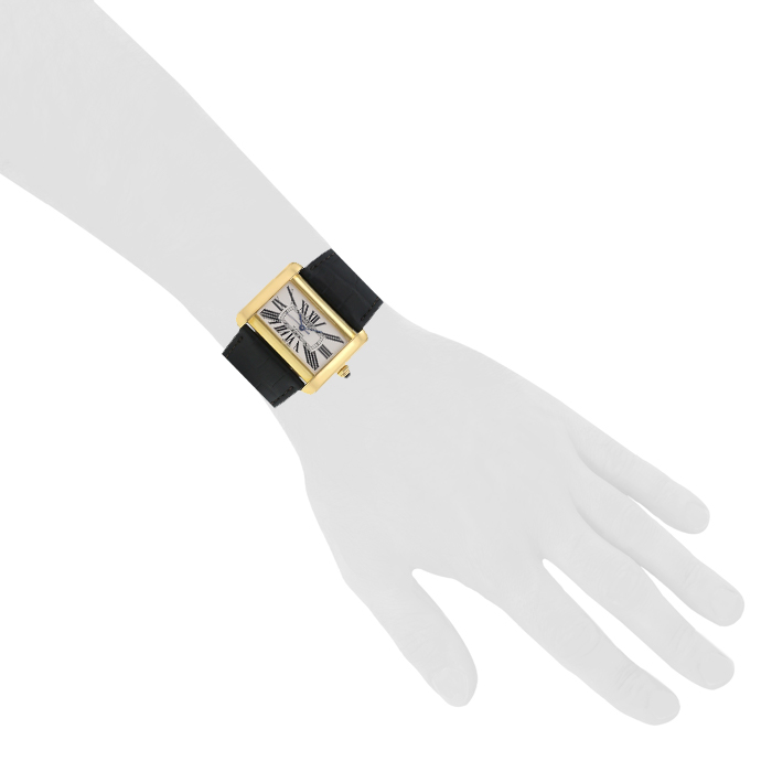 Orologio Cartier Tank Divan in oro giallo Ref :  2603 Circa  2000 - Detail D1