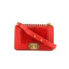 Chanel Boy small model shoulder bag in red python and red leather - 360 thumbnail