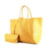 Goyard Saint-Louis shopping bag in yellow monogram canvas and yellow leather - 00pp thumbnail