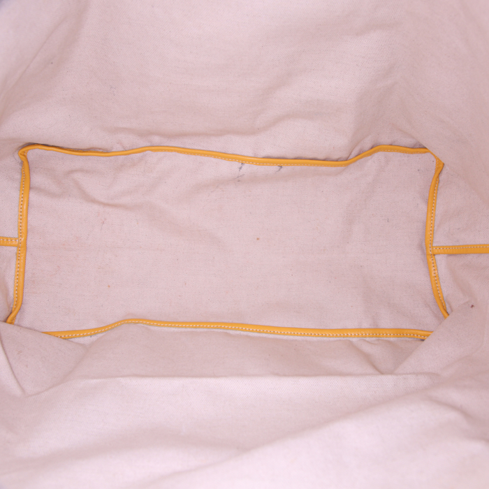 Shopping bag Goyard Saint-Louis in tela monogram gialla e pelle gialla - Detail D2