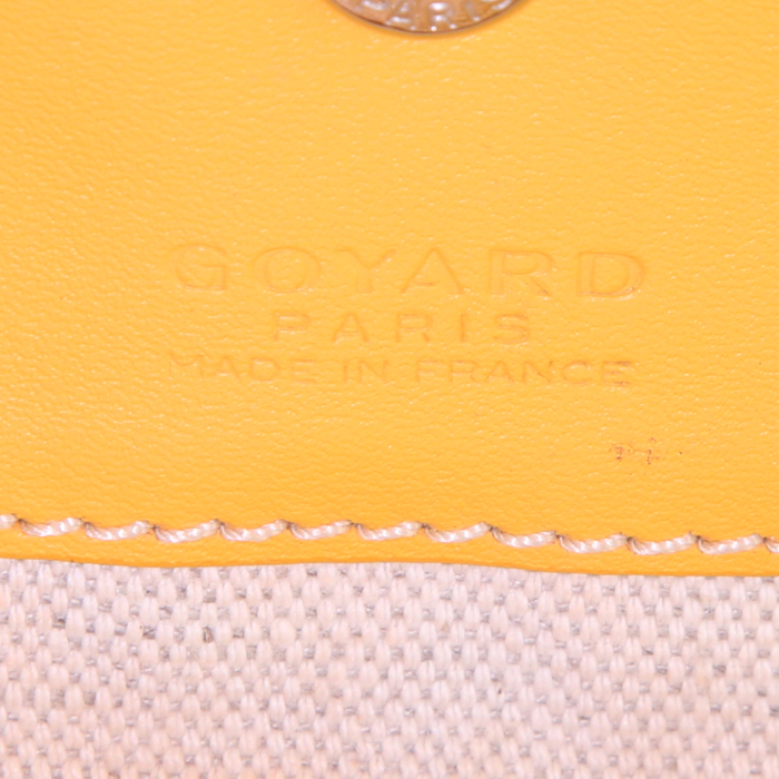 Shopping bag Goyard Saint-Louis in tela monogram gialla e pelle gialla - Detail D3