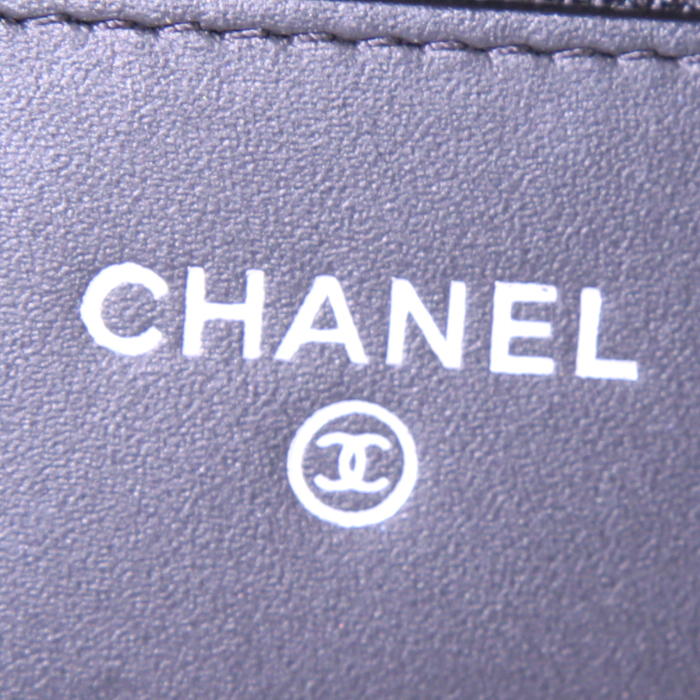 Borsa a tracolla Chanel 2.55 - Wallet on Chain in pelle trapuntata nera - Detail D3