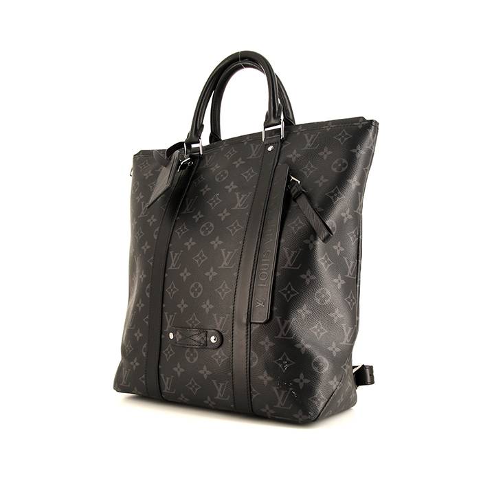 Louis Vuitton bag in anthracite grey monogram canvas and black leather - 00pp