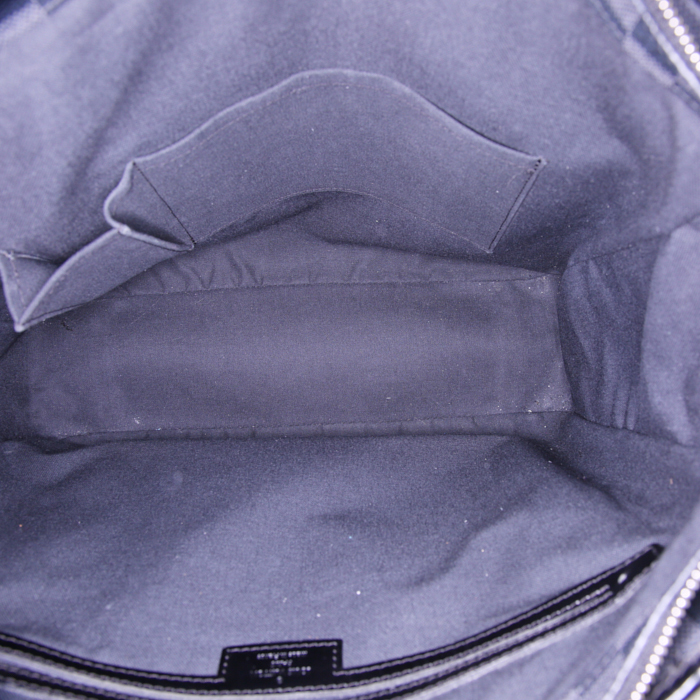 Louis Vuitton Tadao handbag in grey damier canvas and black leather - Detail D3