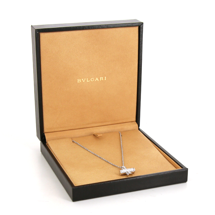 Collier Bulgari en or blanc et diamants - Detail D2