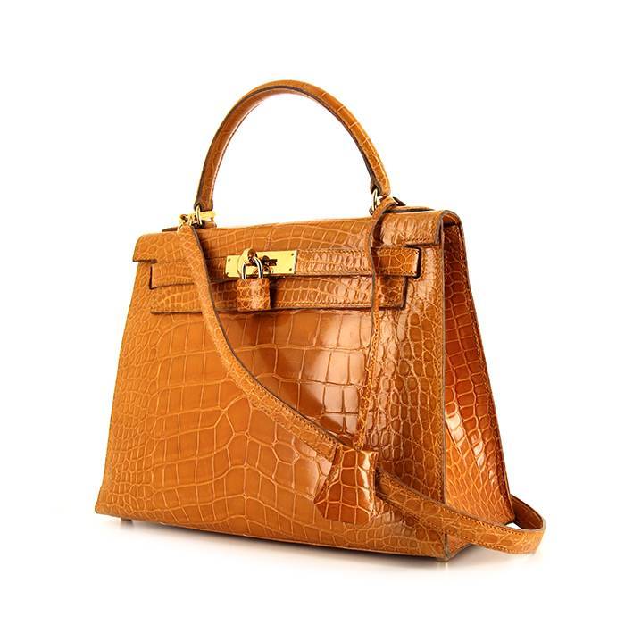 Hermes Birkin Bag Alligator Leather Gold Hardware In Orange