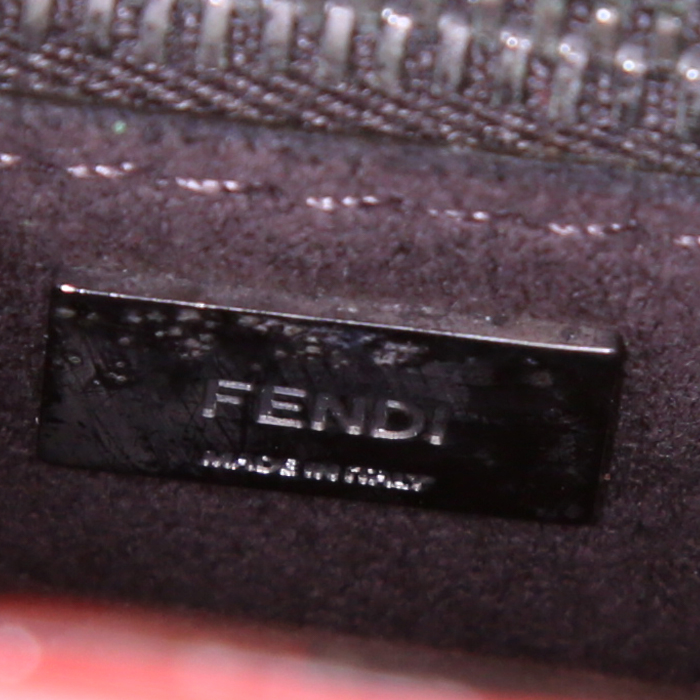 Fendi Micro Peekaboo handbag in red leather - Detail D3