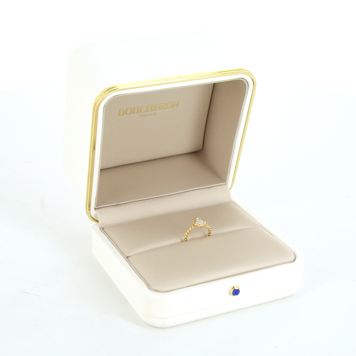 Bague Boucheron Serpent Bohème petit modèle en or jaune et diamants - Detail D2