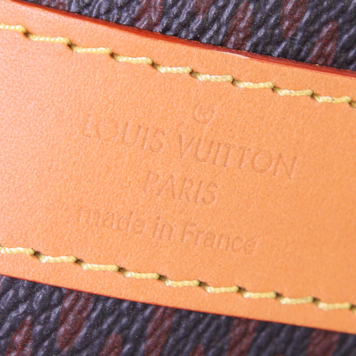Borsa weekend Louis Vuitton Keepall 50 Editions Limitées Nigo in tela a scacchi marrone e pelle naturale - Detail D4
