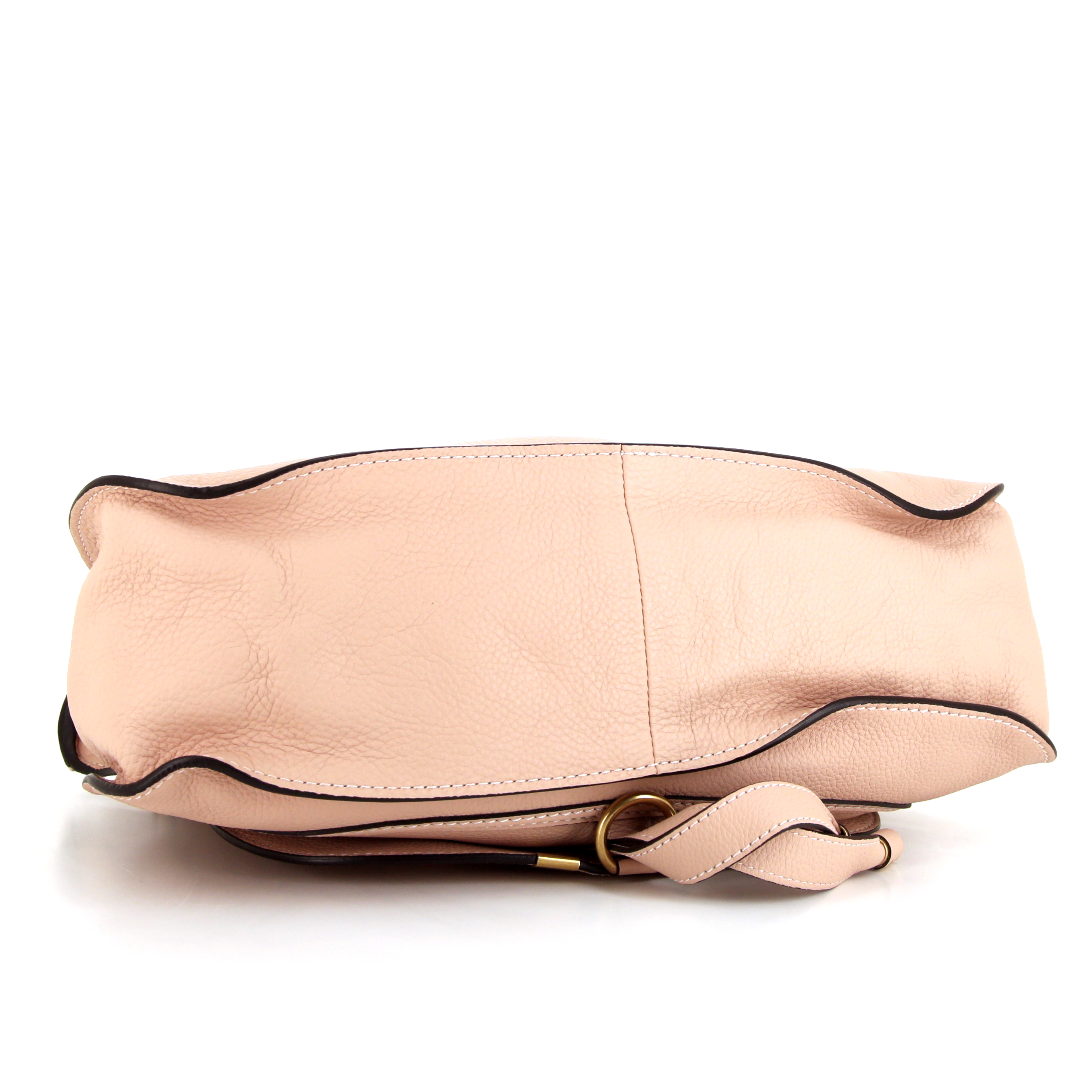 Bolso de mano Chloé Marcie en cuero granulado color rosa claro - Detail D5