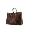 Shopping bag Louis Vuitton Onthego modello grande in tela monogram bicolore marrone - 00pp thumbnail