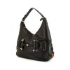 Gucci Mors shoulder bag in black grained leather - 00pp thumbnail
