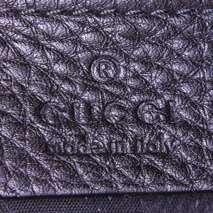 Bolso para llevar al hombro Gucci Mors en cuero granulado negro - Detail D3