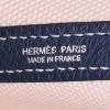 Hermes Garden shopping bag in navy blue and burgundy leather and beige canvas - Detail D3 thumbnail