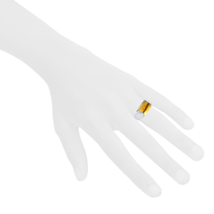Bulgari Tronchetto ring in white gold and citrine - Detail D1