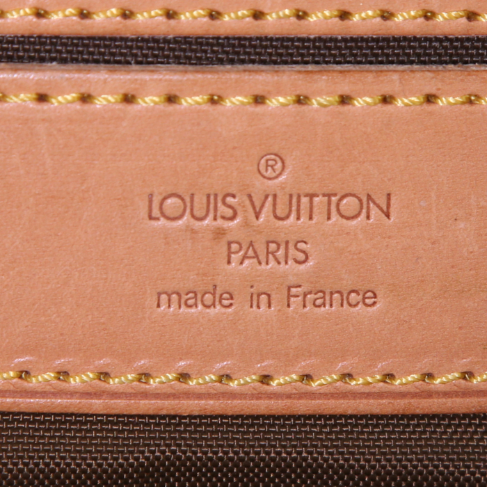 Sac de voyage Louis Vuitton Evasion en toile monogram enduite marron et cuir naturel - Detail D3
