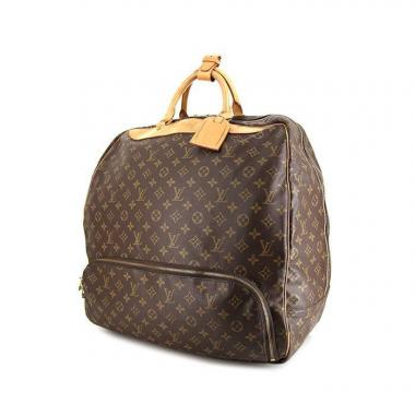 Borsa da viaggio Louis Vuitton Evasion in tela monogram cerata marrone e pelle naturale