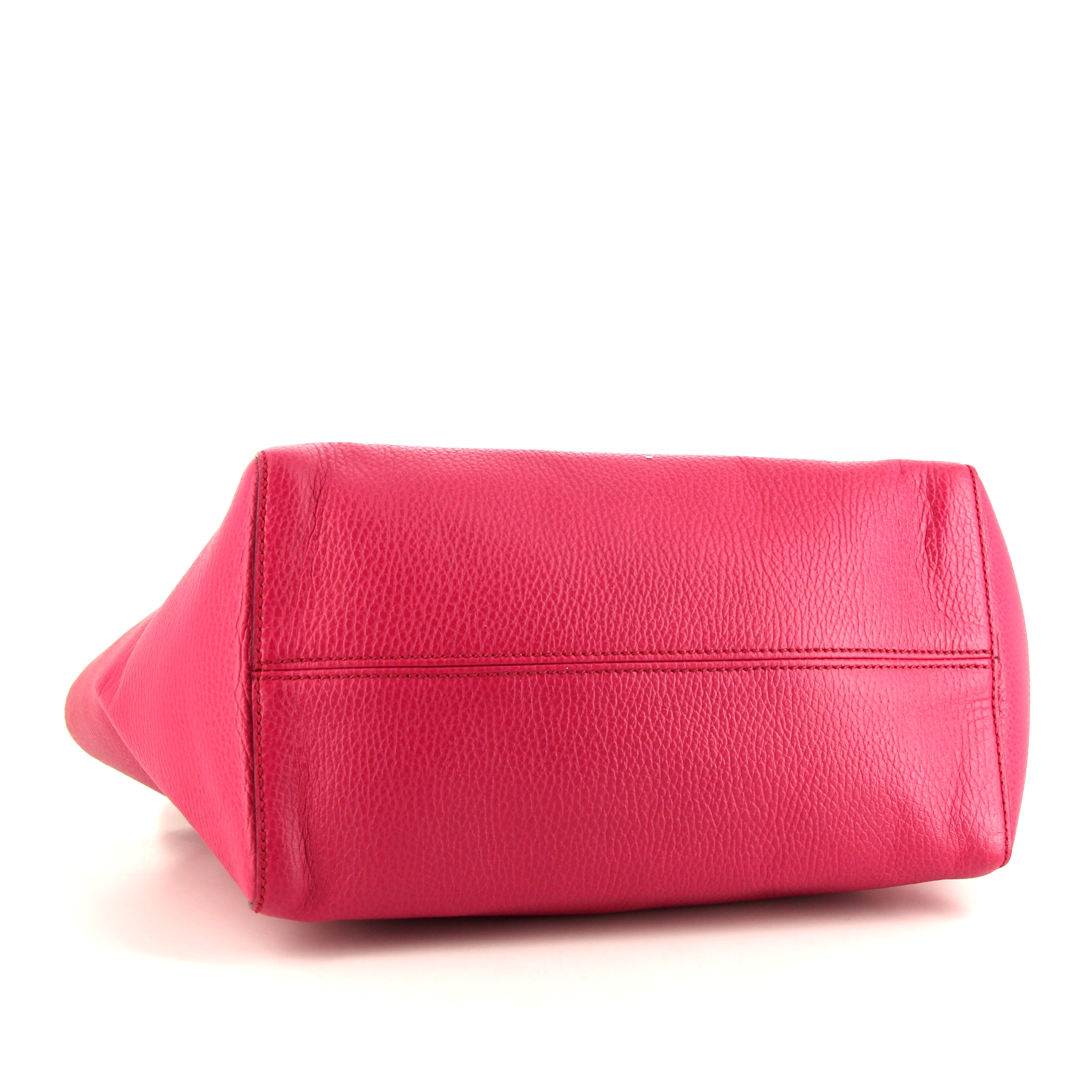 Sac cabas Gucci Swing petit modèle en cuir grainé rose-fushia - Detail D4