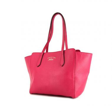 Bolso Cabás Gucci Swing modelo pequeño en cuero granulado rosa fucsia
