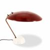 Bruno Gatta, model 8023 desk lamp, in marble, brass and red lacquered metal, Stilnovo edition, publisher's label, 1960s - 00pp thumbnail