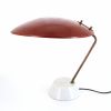 Bruno Gatta, model 8023 desk lamp, in marble, brass and red lacquered metal, Stilnovo edition, publisher's label, 1960s - Detail D1 thumbnail