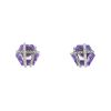 David Yurman Cable Warp earrings in silver,  amethysts and diamonds - 00pp thumbnail