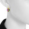 Vintage 1980's earrings in yellow gold,  tourmaline and tourmaline - Detail D1 thumbnail