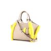 Fendi 3 Jours shoulder bag in beige leather and yellow furr - 00pp thumbnail