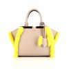Fendi 3 Jours shoulder bag in beige leather and yellow furr - 360 thumbnail