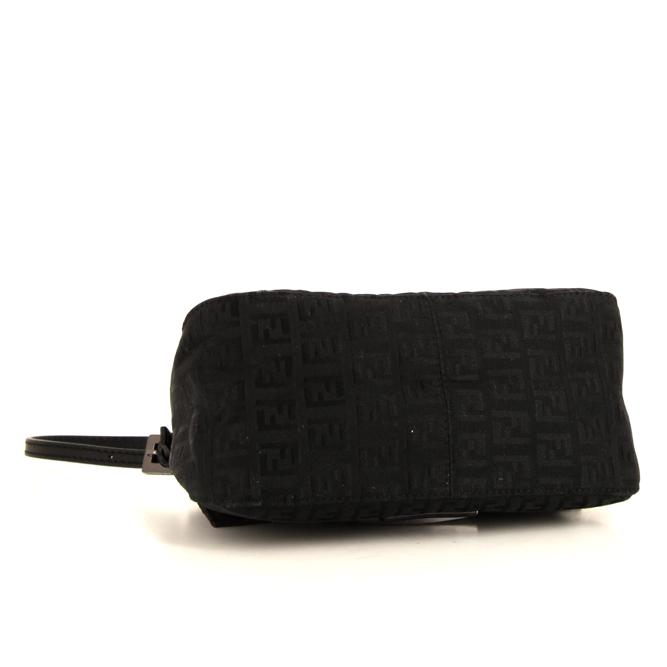 Fendi Big Mama small handbag in black monogram canvas and black leather - Detail D4