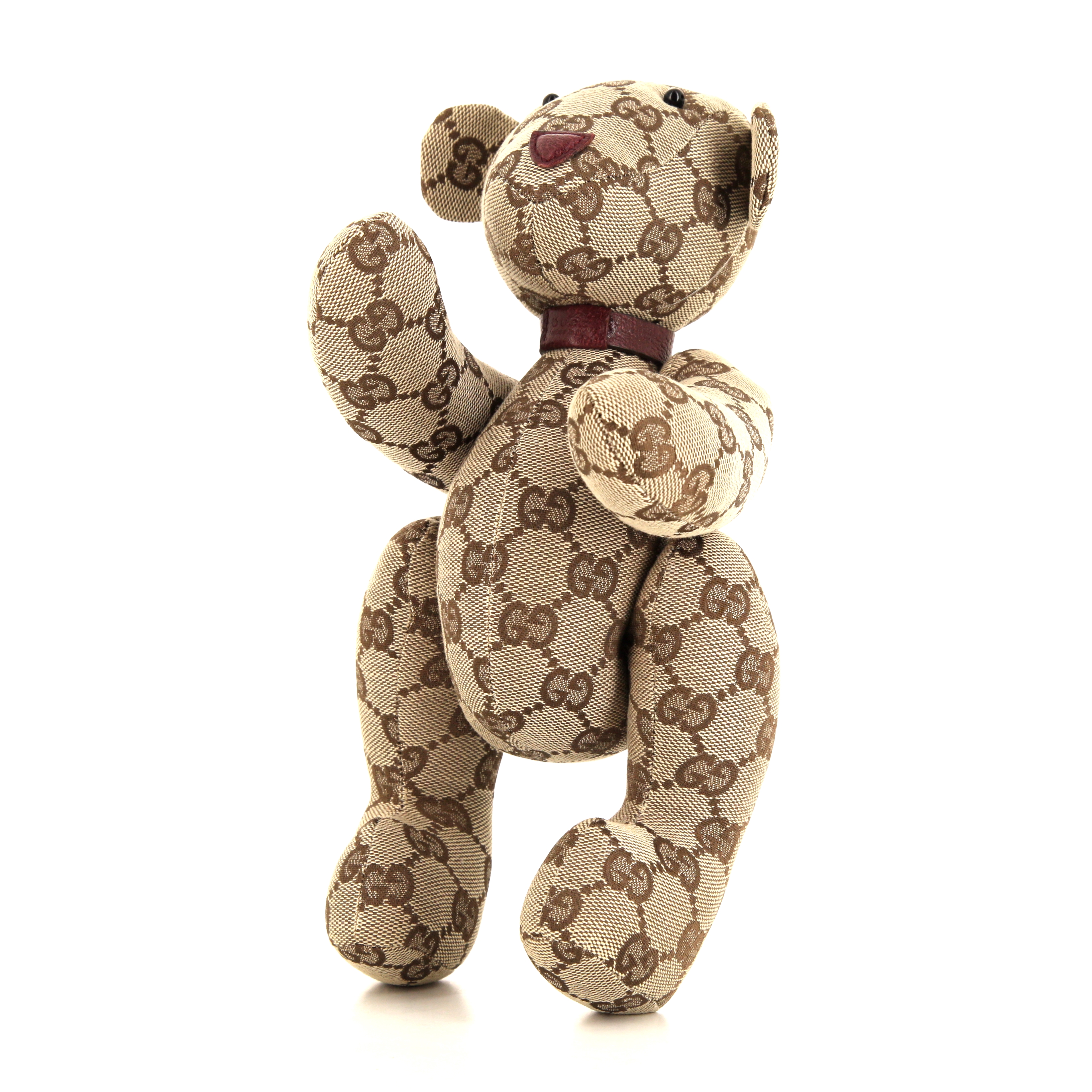 Gucci Teddy Bear in brown and taupe monogram canvas - Detail D1