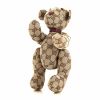 Gucci Teddy Bear in brown and taupe monogram canvas - Detail D1 thumbnail
