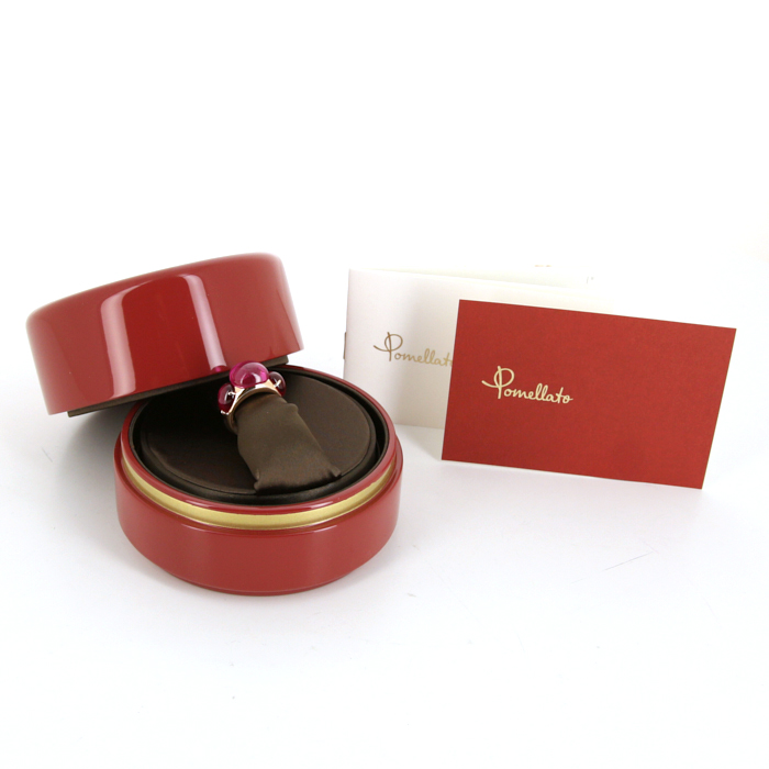 Pomellato Rouge Passion ring in 9 carats pink gold and synthetic ruby - Detail D2