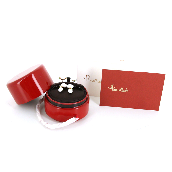 Orecchini Pomellato Capri in oro rosa,  Tsavorite e ceramica bianca - Detail D2