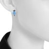 Paire de boucles d'oreilles Pomellato Capri en or rose,  céramique bleue et améthystes - Detail D1 thumbnail