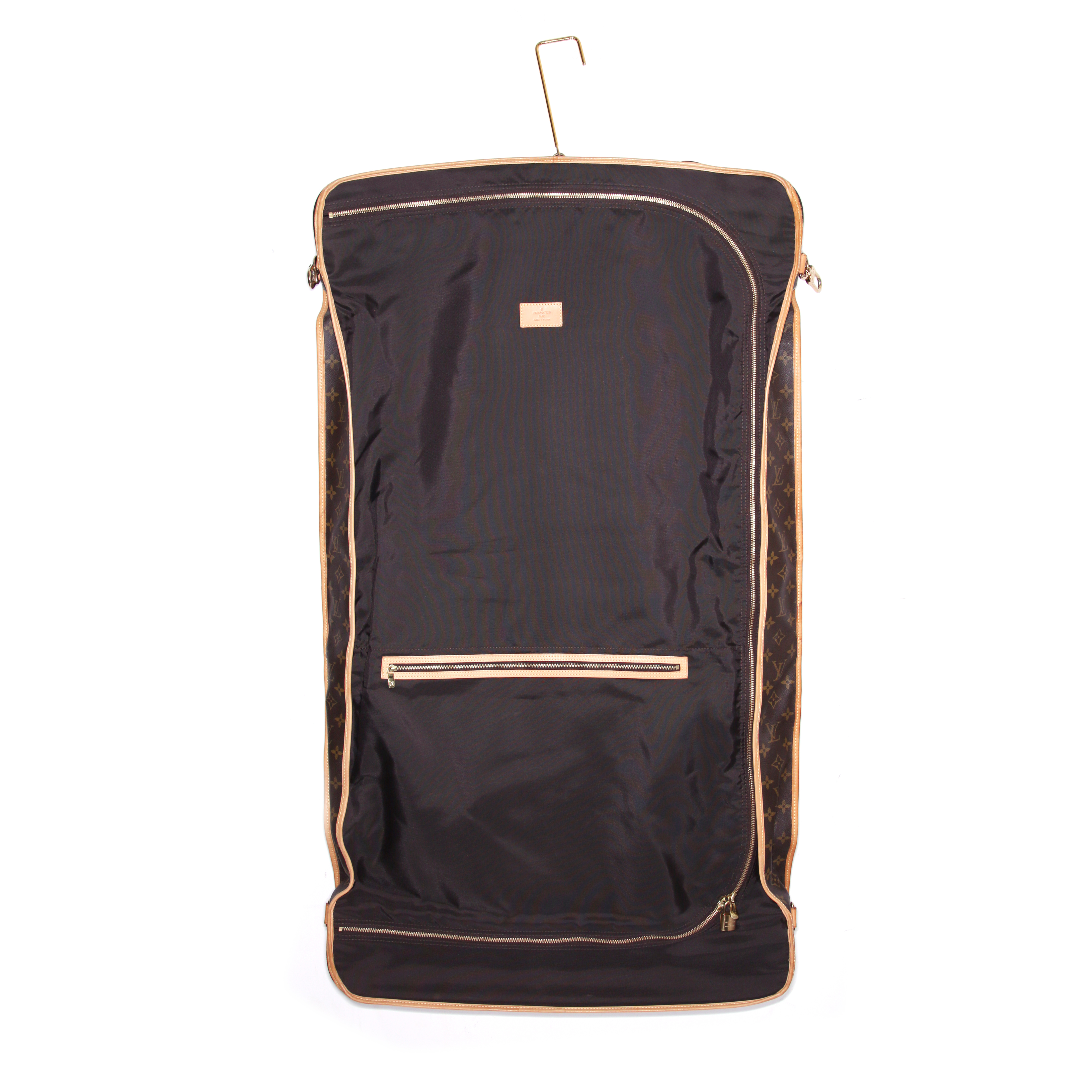 Louis Vuitton Porte-habits clothes-hangers in brown monogram canvas and natural leather - Detail D3