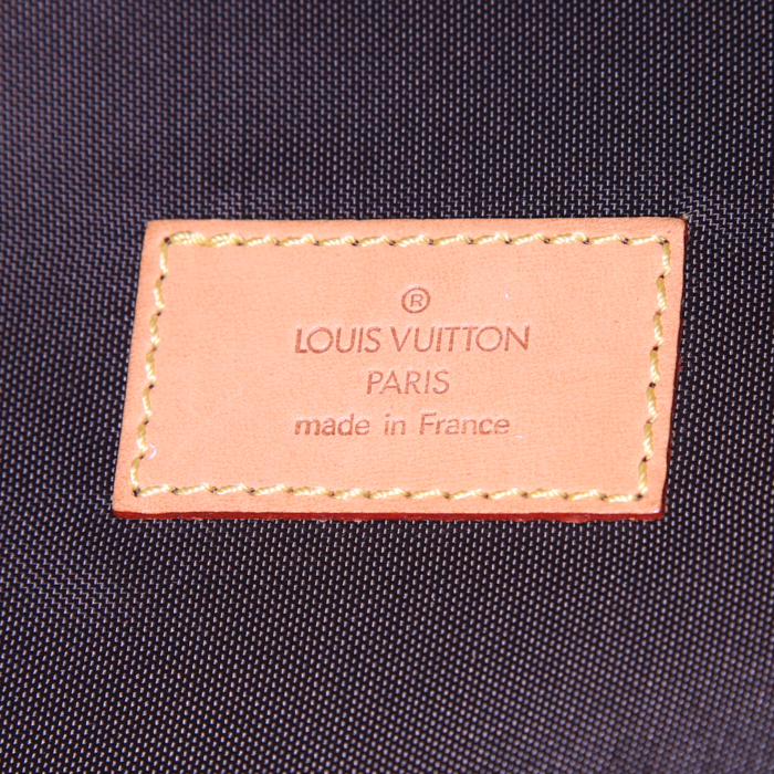 Porte-habits Louis Vuitton Porte-habits en toile monogram marron et cuir naturel - Detail D4