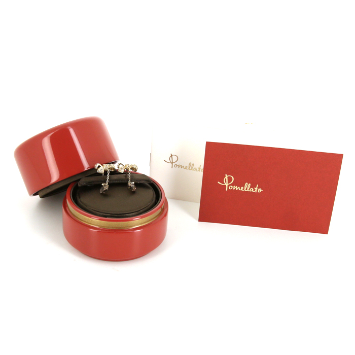 Pendientes colgantes Pomellato Forever en oro amarillo,  diamantes y cuarzo ahumado - Detail D2