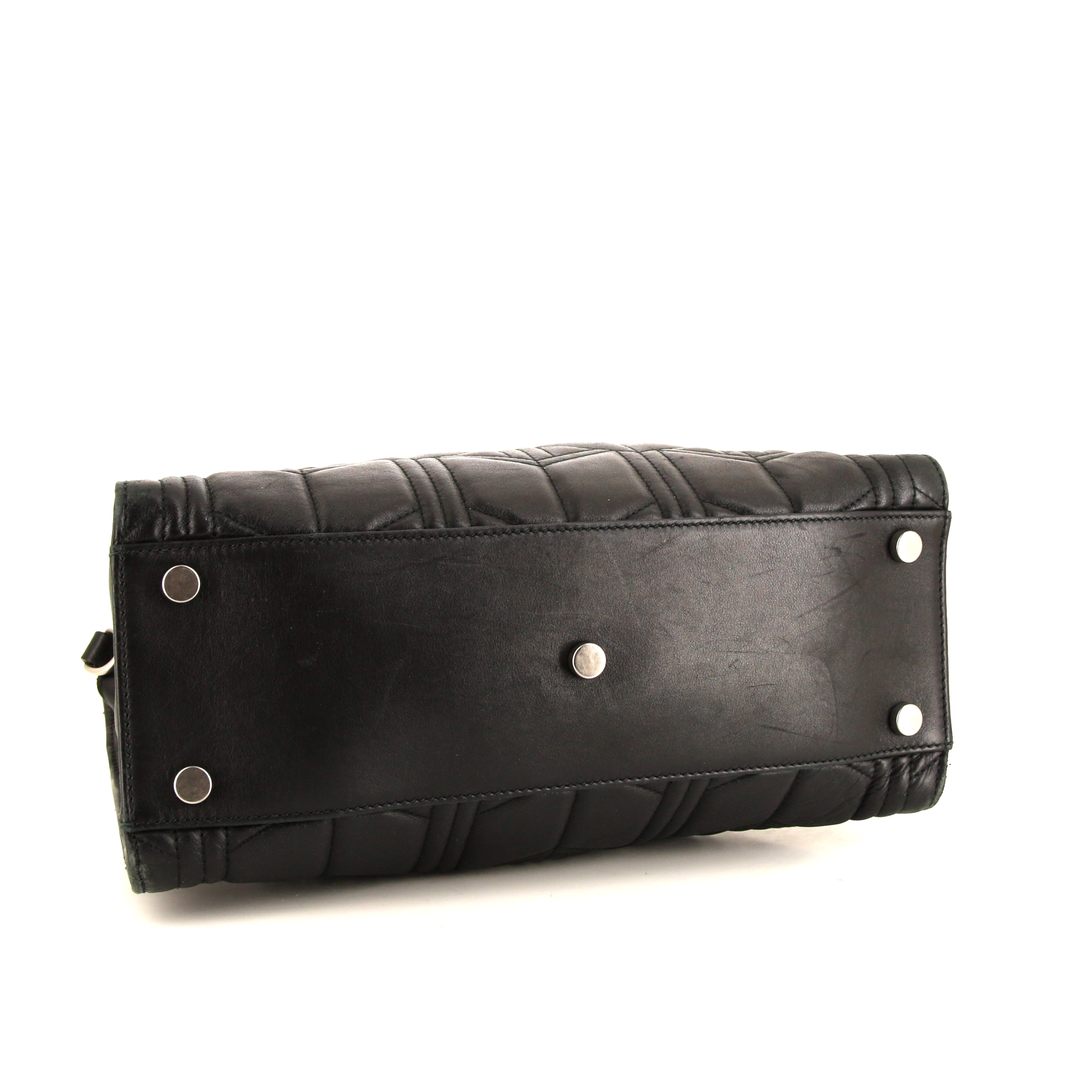 Sac cabas Gucci Dionysus en cuir matelassé noir - Detail D5