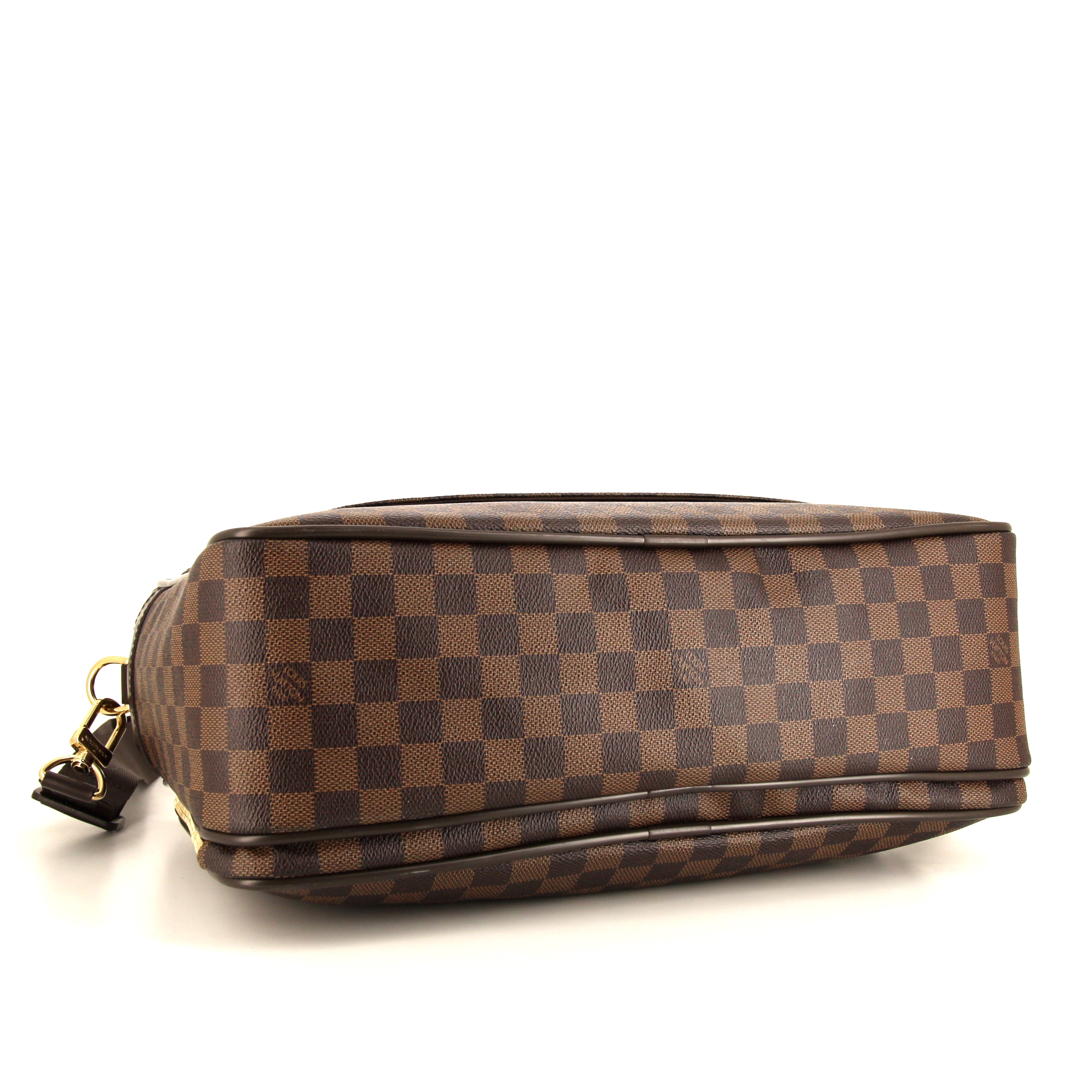 Louis Vuitton Icare briefcase in ebene damier canvas and brown leather - Detail D5