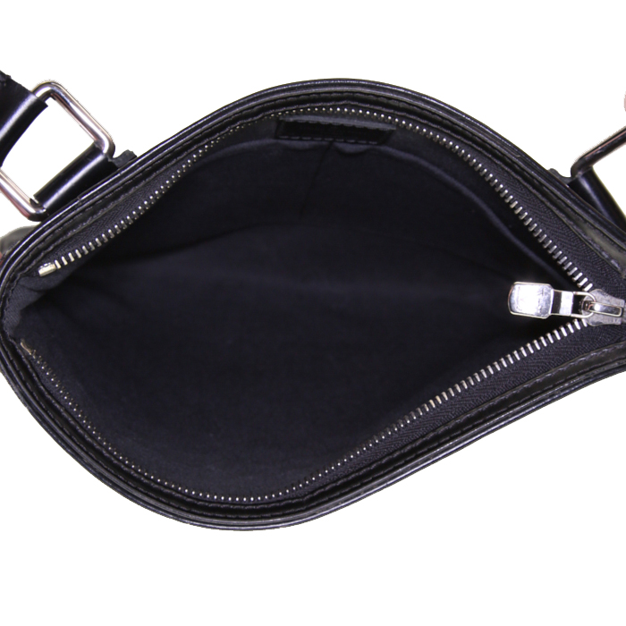 Sac bandoulière Louis Vuitton Thomas en toile damier gris Graphite et cuir noir - Detail D2
