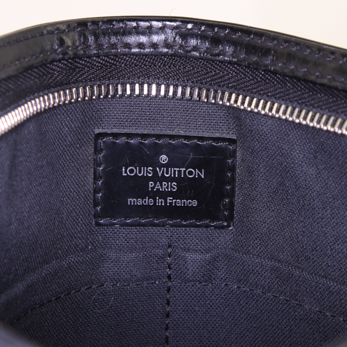 Sac bandoulière Louis Vuitton Thomas en toile damier gris Graphite et cuir noir - Detail D3