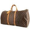 Bolsa de viaje Louis Vuitton  Keepall 60 en lona Monogram marrón y cuero natural - 00pp thumbnail