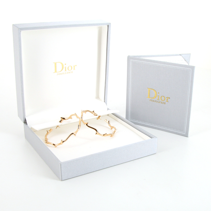 Dior Bois de Rose large model hoop earrings in pink gold - Detail D2