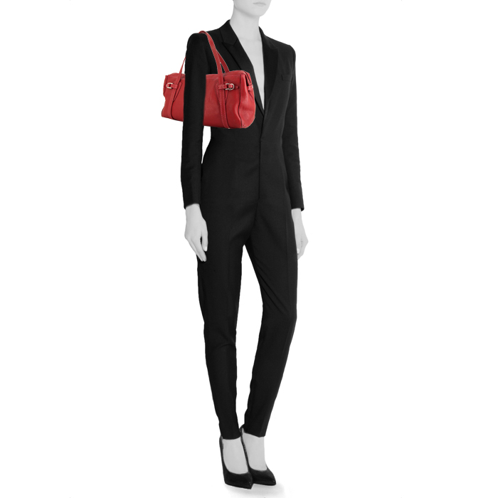 Tod's handbag in red grained leather - Detail D1