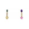Articulated Bulgari Allegra earrings in yellow gold,  diamonds and colored stones - 00pp thumbnail