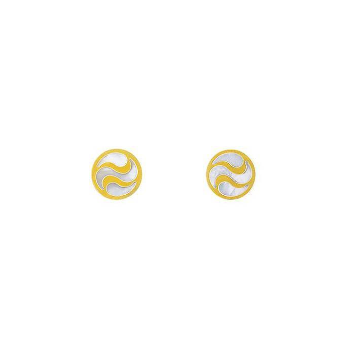 Earrings In Yellow Gold And Of Pearl