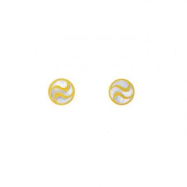Pendientes Bulgari Yin Yang en oro amarillo y nácar blanco