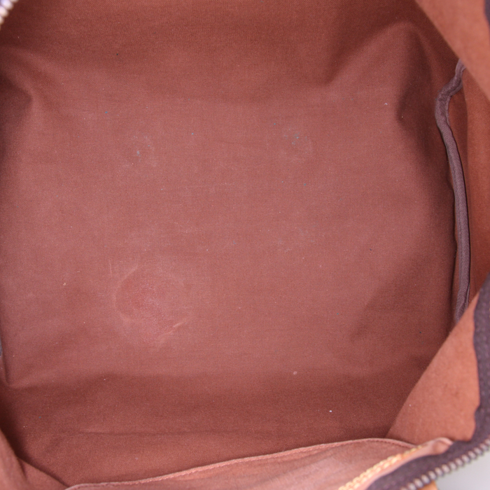 Sac à main Louis Vuitton Speedy 40 cm en toile monogram enduite marron et cuir naturel - Detail D2